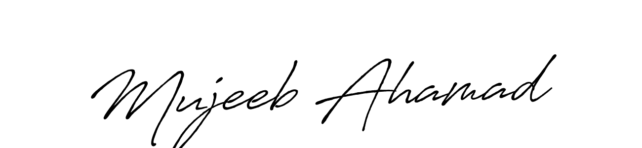 Antro_Vectra_Bolder is a professional signature style that is perfect for those who want to add a touch of class to their signature. It is also a great choice for those who want to make their signature more unique. Get Mujeeb Ahamad name to fancy signature for free. Mujeeb Ahamad signature style 7 images and pictures png