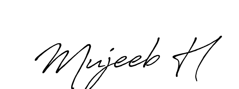Design your own signature with our free online signature maker. With this signature software, you can create a handwritten (Antro_Vectra_Bolder) signature for name Mujeeb H. Mujeeb H signature style 7 images and pictures png