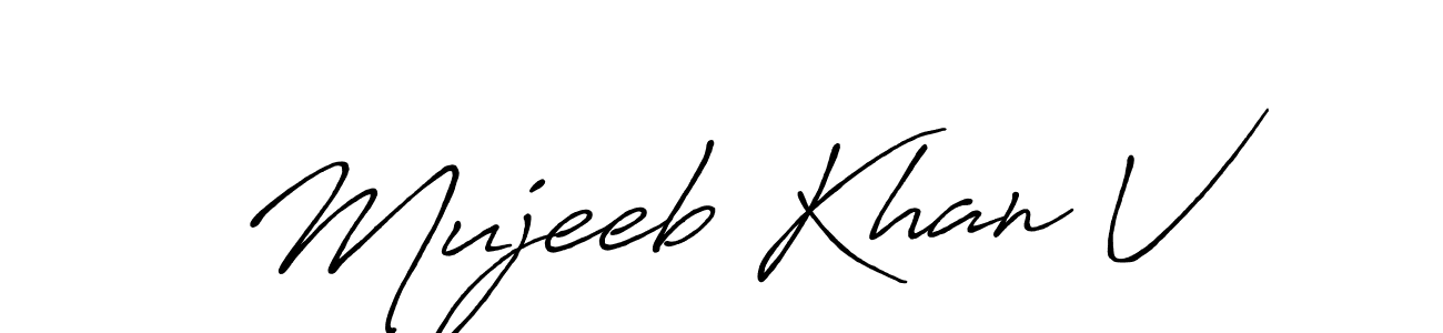 Similarly Antro_Vectra_Bolder is the best handwritten signature design. Signature creator online .You can use it as an online autograph creator for name Mujeeb Khan V. Mujeeb Khan V signature style 7 images and pictures png