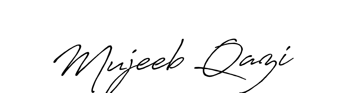 How to make Mujeeb Qazi name signature. Use Antro_Vectra_Bolder style for creating short signs online. This is the latest handwritten sign. Mujeeb Qazi signature style 7 images and pictures png