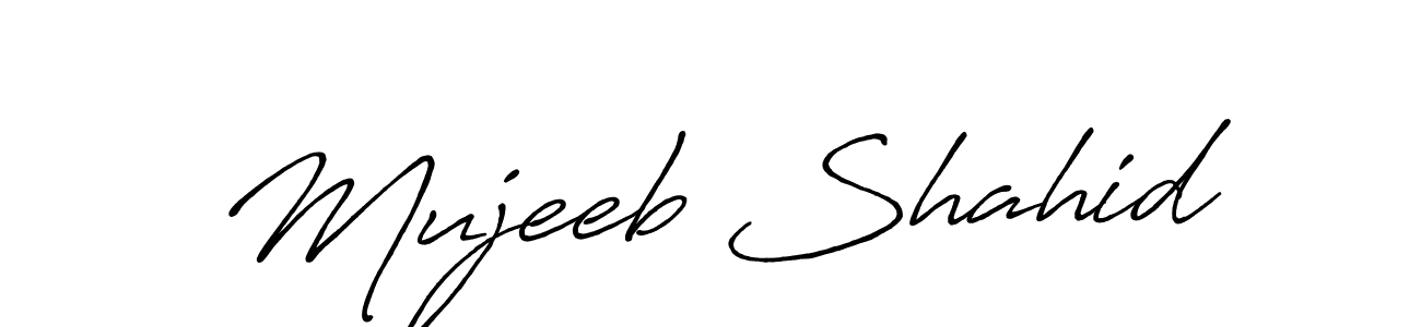 Antro_Vectra_Bolder is a professional signature style that is perfect for those who want to add a touch of class to their signature. It is also a great choice for those who want to make their signature more unique. Get Mujeeb Shahid name to fancy signature for free. Mujeeb Shahid signature style 7 images and pictures png