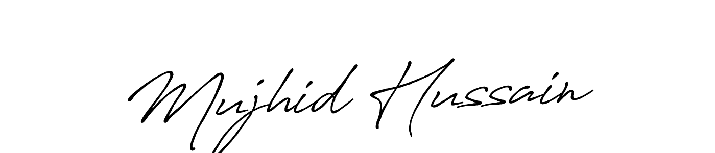 Also we have Mujhid Hussain name is the best signature style. Create professional handwritten signature collection using Antro_Vectra_Bolder autograph style. Mujhid Hussain signature style 7 images and pictures png