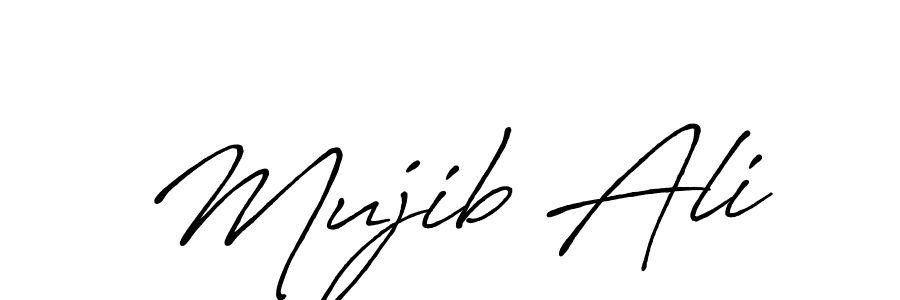 Use a signature maker to create a handwritten signature online. With this signature software, you can design (Antro_Vectra_Bolder) your own signature for name Mujib Ali. Mujib Ali signature style 7 images and pictures png