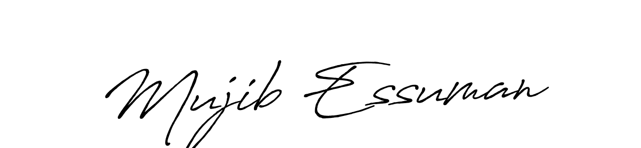Create a beautiful signature design for name Mujib Essuman. With this signature (Antro_Vectra_Bolder) fonts, you can make a handwritten signature for free. Mujib Essuman signature style 7 images and pictures png