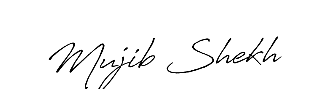 The best way (Antro_Vectra_Bolder) to make a short signature is to pick only two or three words in your name. The name Mujib Shekh include a total of six letters. For converting this name. Mujib Shekh signature style 7 images and pictures png