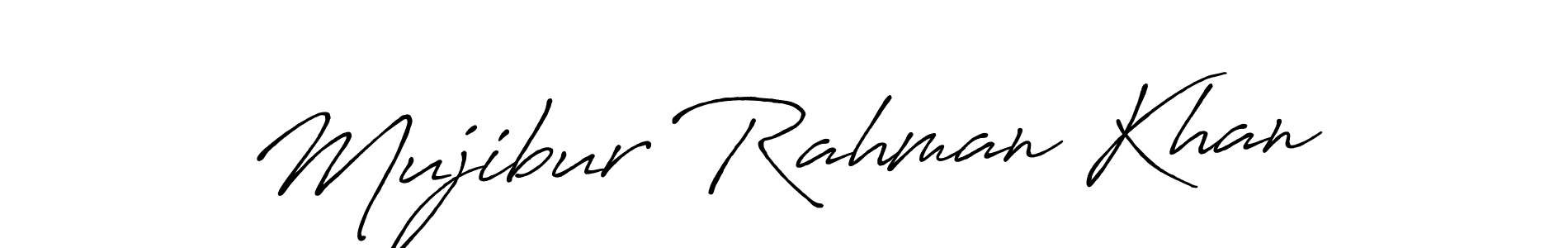Create a beautiful signature design for name Mujibur Rahman Khan. With this signature (Antro_Vectra_Bolder) fonts, you can make a handwritten signature for free. Mujibur Rahman Khan signature style 7 images and pictures png