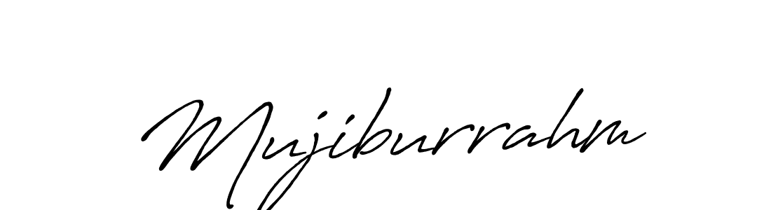 How to make Mujiburrahm name signature. Use Antro_Vectra_Bolder style for creating short signs online. This is the latest handwritten sign. Mujiburrahm signature style 7 images and pictures png