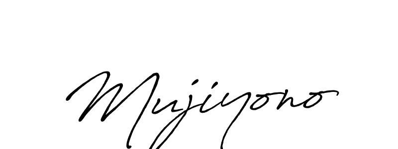 Create a beautiful signature design for name Mujiyono. With this signature (Antro_Vectra_Bolder) fonts, you can make a handwritten signature for free. Mujiyono signature style 7 images and pictures png