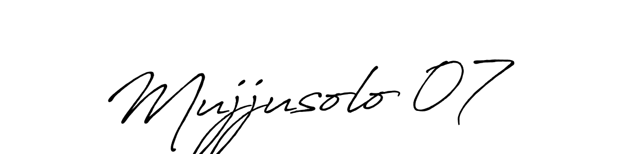 Create a beautiful signature design for name Mujjusolo 07. With this signature (Antro_Vectra_Bolder) fonts, you can make a handwritten signature for free. Mujjusolo 07 signature style 7 images and pictures png