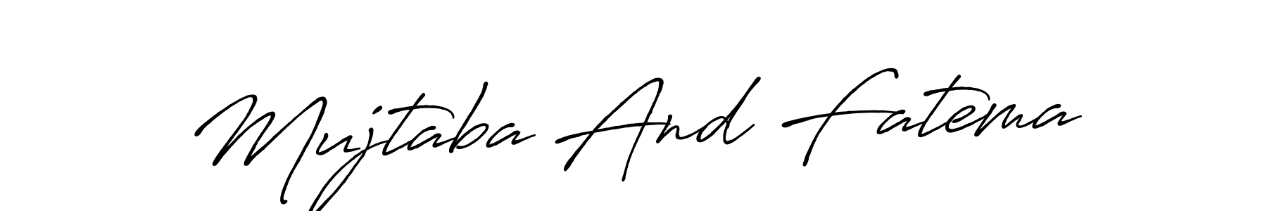 Also You can easily find your signature by using the search form. We will create Mujtaba And Fatema name handwritten signature images for you free of cost using Antro_Vectra_Bolder sign style. Mujtaba And Fatema signature style 7 images and pictures png