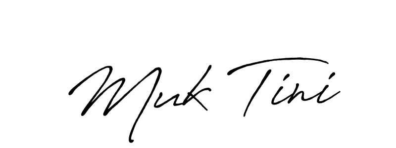 Similarly Antro_Vectra_Bolder is the best handwritten signature design. Signature creator online .You can use it as an online autograph creator for name Muk Tini. Muk Tini signature style 7 images and pictures png
