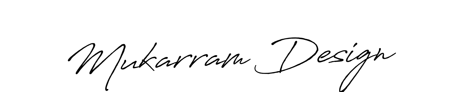 Use a signature maker to create a handwritten signature online. With this signature software, you can design (Antro_Vectra_Bolder) your own signature for name Mukarram Design. Mukarram Design signature style 7 images and pictures png