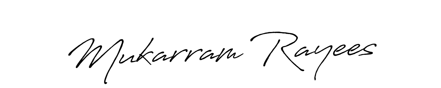 Create a beautiful signature design for name Mukarram Rayees. With this signature (Antro_Vectra_Bolder) fonts, you can make a handwritten signature for free. Mukarram Rayees signature style 7 images and pictures png