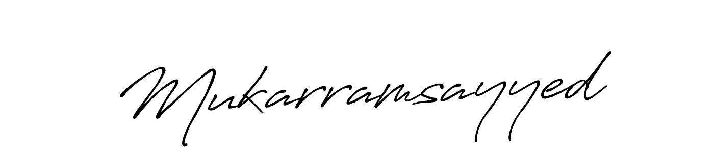 How to make Mukarramsayyed name signature. Use Antro_Vectra_Bolder style for creating short signs online. This is the latest handwritten sign. Mukarramsayyed signature style 7 images and pictures png