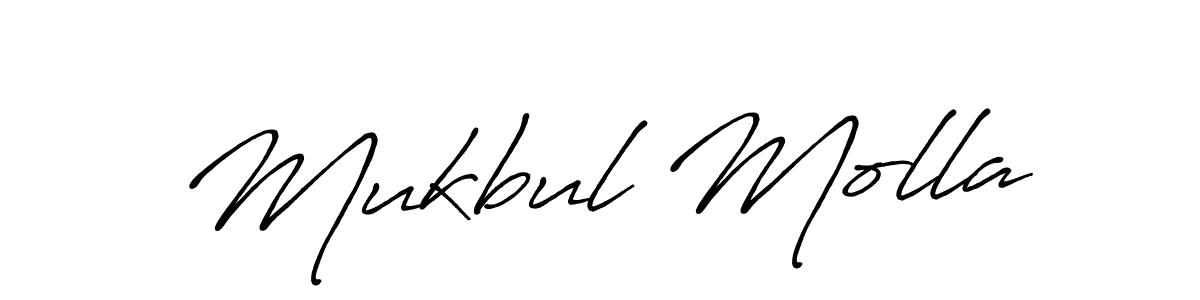 How to make Mukbul Molla signature? Antro_Vectra_Bolder is a professional autograph style. Create handwritten signature for Mukbul Molla name. Mukbul Molla signature style 7 images and pictures png