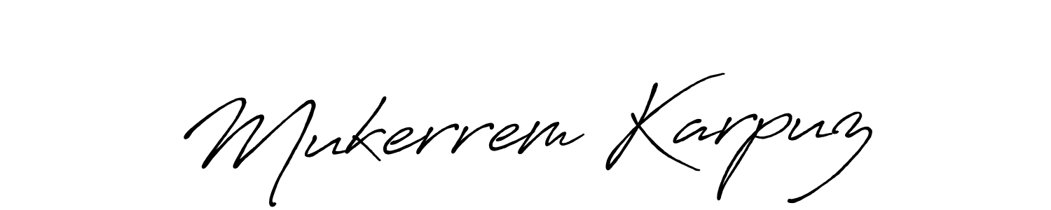 The best way (Antro_Vectra_Bolder) to make a short signature is to pick only two or three words in your name. The name Mukerrem Karpuz include a total of six letters. For converting this name. Mukerrem Karpuz signature style 7 images and pictures png