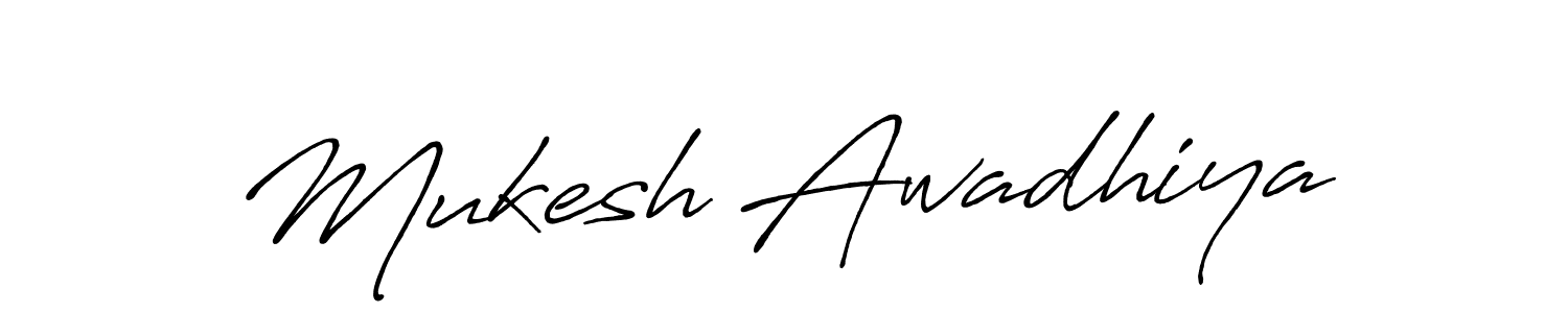 How to make Mukesh Awadhiya name signature. Use Antro_Vectra_Bolder style for creating short signs online. This is the latest handwritten sign. Mukesh Awadhiya signature style 7 images and pictures png