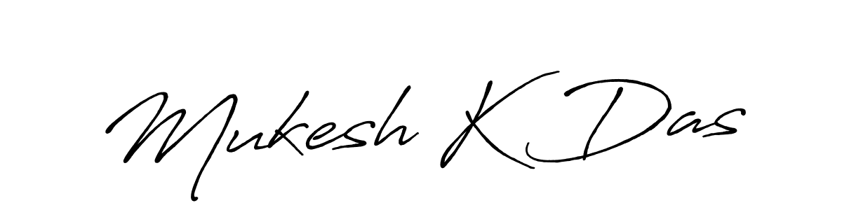 Make a beautiful signature design for name Mukesh K Das. With this signature (Antro_Vectra_Bolder) style, you can create a handwritten signature for free. Mukesh K Das signature style 7 images and pictures png