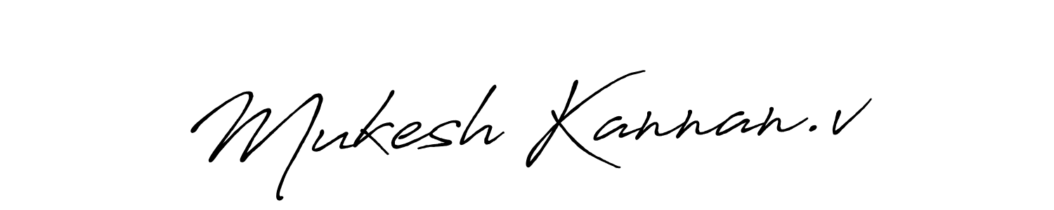 How to make Mukesh Kannan.v name signature. Use Antro_Vectra_Bolder style for creating short signs online. This is the latest handwritten sign. Mukesh Kannan.v signature style 7 images and pictures png