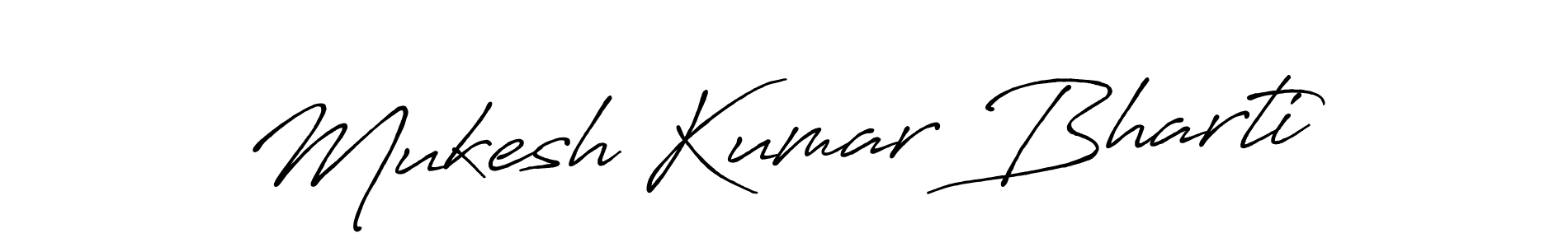 Make a beautiful signature design for name Mukesh Kumar Bharti. With this signature (Antro_Vectra_Bolder) style, you can create a handwritten signature for free. Mukesh Kumar Bharti signature style 7 images and pictures png