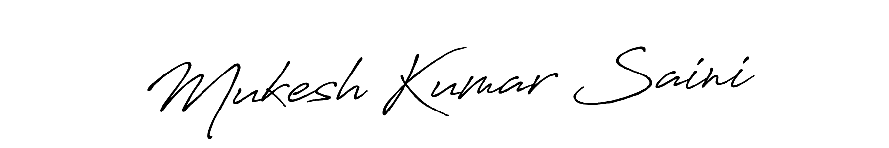 Create a beautiful signature design for name Mukesh Kumar Saini. With this signature (Antro_Vectra_Bolder) fonts, you can make a handwritten signature for free. Mukesh Kumar Saini signature style 7 images and pictures png