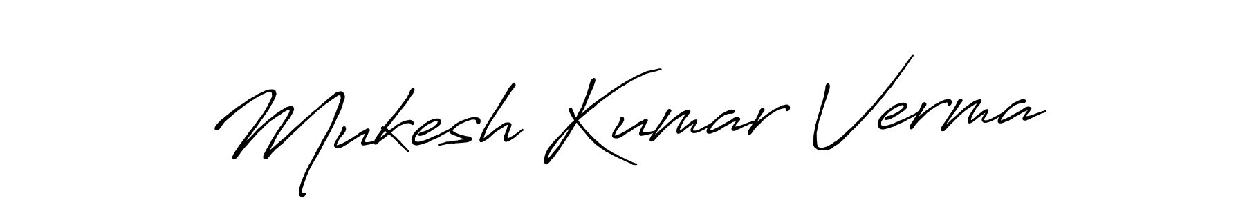 Create a beautiful signature design for name Mukesh Kumar Verma. With this signature (Antro_Vectra_Bolder) fonts, you can make a handwritten signature for free. Mukesh Kumar Verma signature style 7 images and pictures png