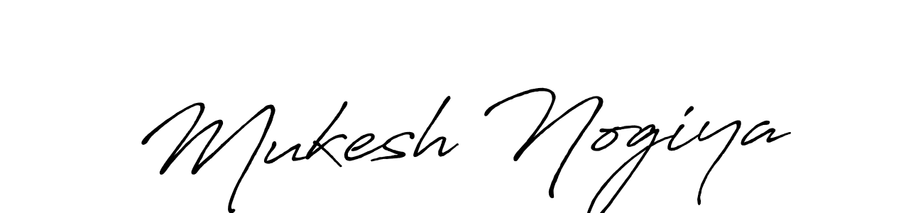 Mukesh Nogiya stylish signature style. Best Handwritten Sign (Antro_Vectra_Bolder) for my name. Handwritten Signature Collection Ideas for my name Mukesh Nogiya. Mukesh Nogiya signature style 7 images and pictures png