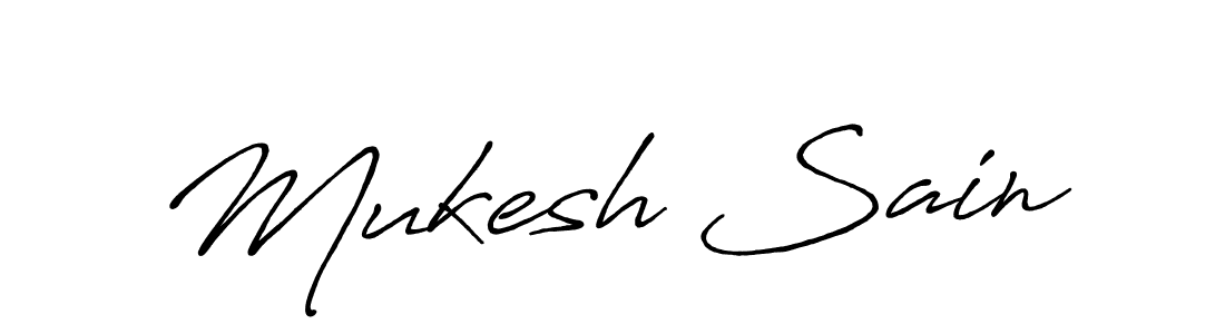 Mukesh Sain stylish signature style. Best Handwritten Sign (Antro_Vectra_Bolder) for my name. Handwritten Signature Collection Ideas for my name Mukesh Sain. Mukesh Sain signature style 7 images and pictures png