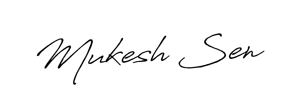 Use a signature maker to create a handwritten signature online. With this signature software, you can design (Antro_Vectra_Bolder) your own signature for name Mukesh Sen. Mukesh Sen signature style 7 images and pictures png