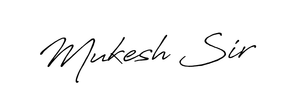 Create a beautiful signature design for name Mukesh Sir. With this signature (Antro_Vectra_Bolder) fonts, you can make a handwritten signature for free. Mukesh Sir signature style 7 images and pictures png