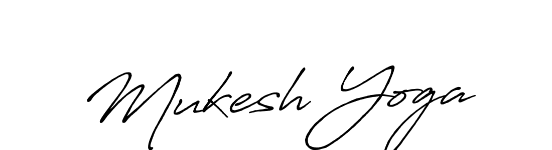 Make a beautiful signature design for name Mukesh Yoga. With this signature (Antro_Vectra_Bolder) style, you can create a handwritten signature for free. Mukesh Yoga signature style 7 images and pictures png