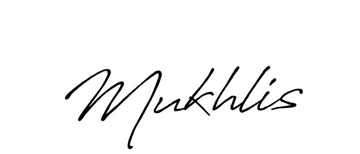 Mukhlis stylish signature style. Best Handwritten Sign (Antro_Vectra_Bolder) for my name. Handwritten Signature Collection Ideas for my name Mukhlis. Mukhlis signature style 7 images and pictures png