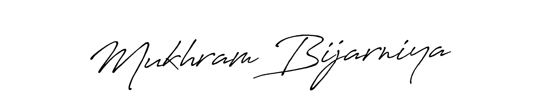 You should practise on your own different ways (Antro_Vectra_Bolder) to write your name (Mukhram Bijarniya) in signature. don't let someone else do it for you. Mukhram Bijarniya signature style 7 images and pictures png