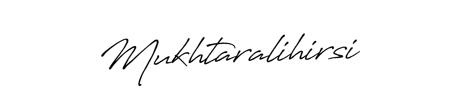 Make a beautiful signature design for name Mukhtaralihirsi. With this signature (Antro_Vectra_Bolder) style, you can create a handwritten signature for free. Mukhtaralihirsi signature style 7 images and pictures png