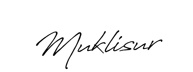 Use a signature maker to create a handwritten signature online. With this signature software, you can design (Antro_Vectra_Bolder) your own signature for name Muklisur. Muklisur signature style 7 images and pictures png
