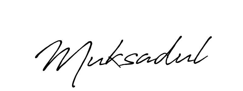Use a signature maker to create a handwritten signature online. With this signature software, you can design (Antro_Vectra_Bolder) your own signature for name Muksadul. Muksadul signature style 7 images and pictures png