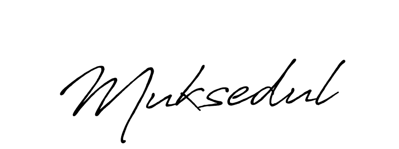 Create a beautiful signature design for name Muksedul. With this signature (Antro_Vectra_Bolder) fonts, you can make a handwritten signature for free. Muksedul signature style 7 images and pictures png