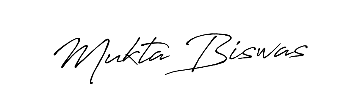 Create a beautiful signature design for name Mukta Biswas. With this signature (Antro_Vectra_Bolder) fonts, you can make a handwritten signature for free. Mukta Biswas signature style 7 images and pictures png