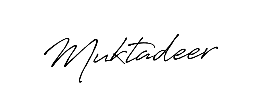 Create a beautiful signature design for name Muktadeer. With this signature (Antro_Vectra_Bolder) fonts, you can make a handwritten signature for free. Muktadeer signature style 7 images and pictures png