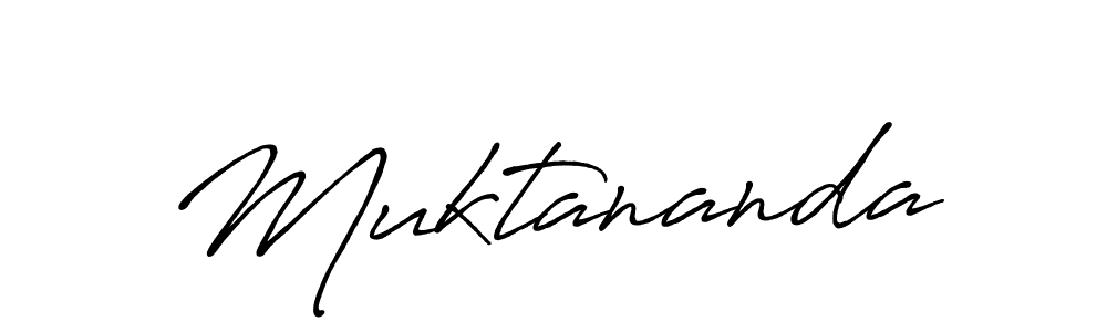 Create a beautiful signature design for name Muktananda. With this signature (Antro_Vectra_Bolder) fonts, you can make a handwritten signature for free. Muktananda signature style 7 images and pictures png