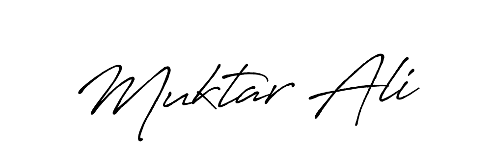 Create a beautiful signature design for name Muktar Ali. With this signature (Antro_Vectra_Bolder) fonts, you can make a handwritten signature for free. Muktar Ali signature style 7 images and pictures png