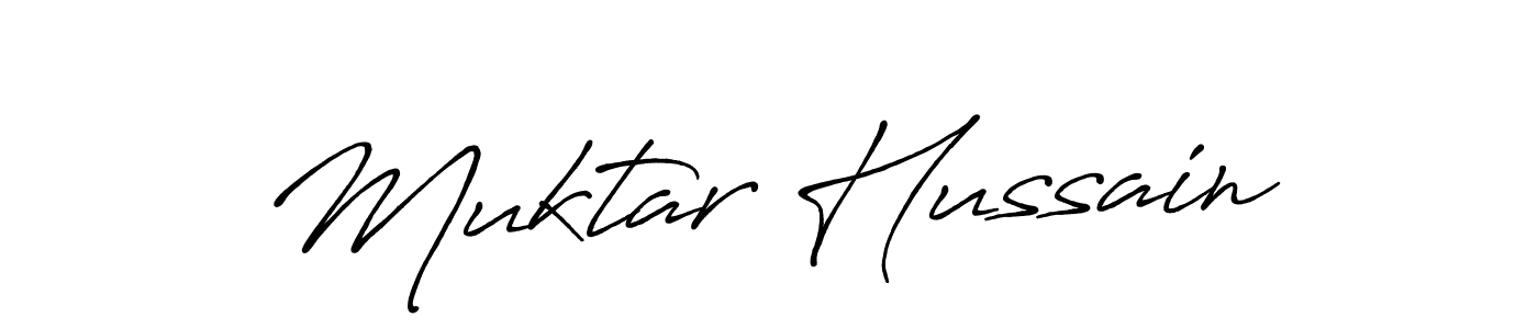 How to make Muktar Hussain name signature. Use Antro_Vectra_Bolder style for creating short signs online. This is the latest handwritten sign. Muktar Hussain signature style 7 images and pictures png