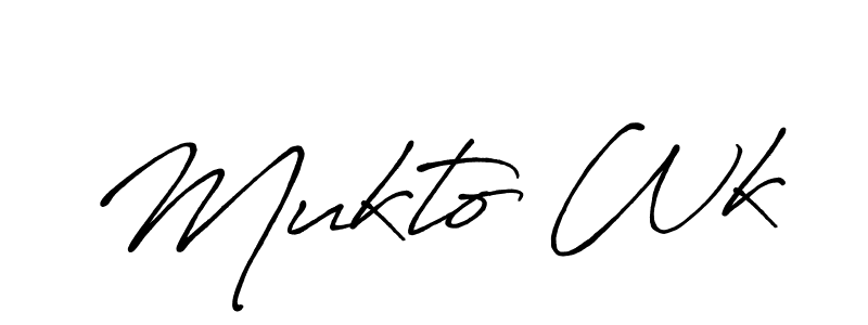 Make a beautiful signature design for name Mukto Wk. With this signature (Antro_Vectra_Bolder) style, you can create a handwritten signature for free. Mukto Wk signature style 7 images and pictures png