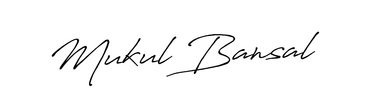 Make a beautiful signature design for name Mukul Bansal. With this signature (Antro_Vectra_Bolder) style, you can create a handwritten signature for free. Mukul Bansal signature style 7 images and pictures png