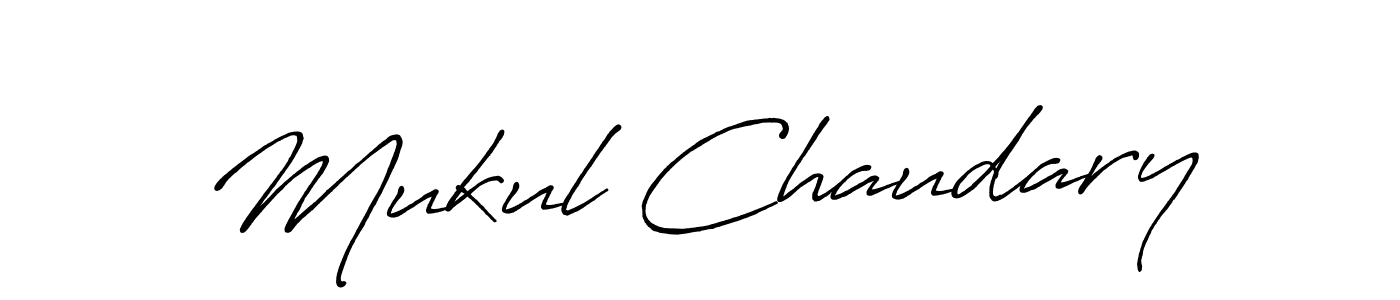 Create a beautiful signature design for name Mukul Chaudary. With this signature (Antro_Vectra_Bolder) fonts, you can make a handwritten signature for free. Mukul Chaudary signature style 7 images and pictures png