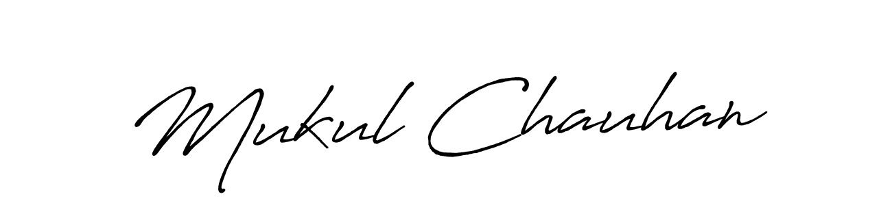 How to make Mukul Chauhan name signature. Use Antro_Vectra_Bolder style for creating short signs online. This is the latest handwritten sign. Mukul Chauhan signature style 7 images and pictures png