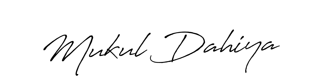 Create a beautiful signature design for name Mukul Dahiya. With this signature (Antro_Vectra_Bolder) fonts, you can make a handwritten signature for free. Mukul Dahiya signature style 7 images and pictures png