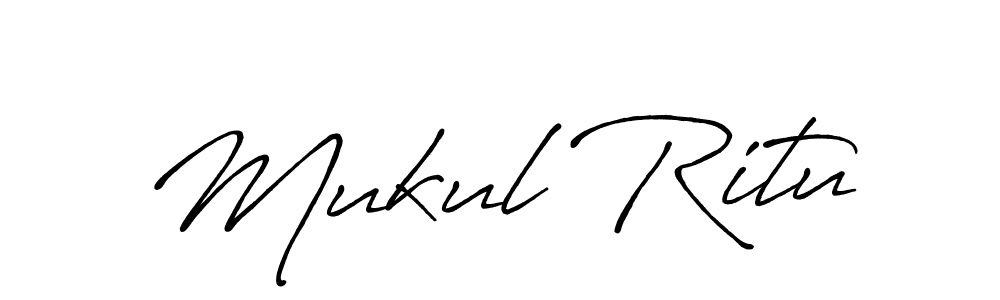 Make a beautiful signature design for name Mukul Ritu. With this signature (Antro_Vectra_Bolder) style, you can create a handwritten signature for free. Mukul Ritu signature style 7 images and pictures png