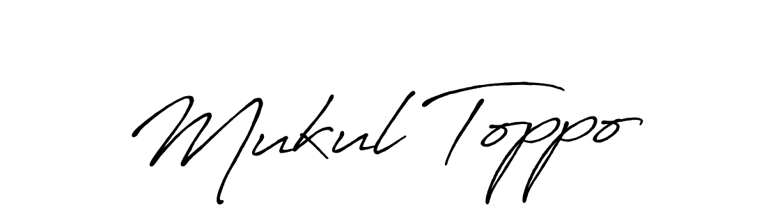 Make a beautiful signature design for name Mukul Toppo. With this signature (Antro_Vectra_Bolder) style, you can create a handwritten signature for free. Mukul Toppo signature style 7 images and pictures png