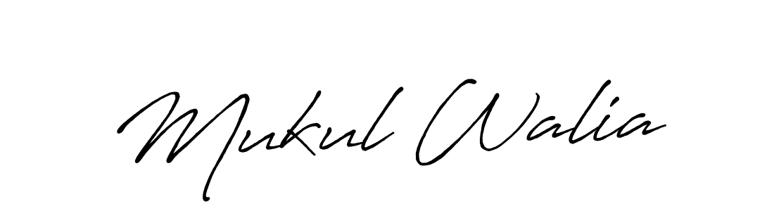 Make a beautiful signature design for name Mukul Walia. With this signature (Antro_Vectra_Bolder) style, you can create a handwritten signature for free. Mukul Walia signature style 7 images and pictures png